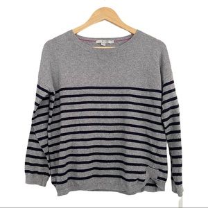 Boden Sweater 6 Stripe Cotton Cashmere Long Sleeve